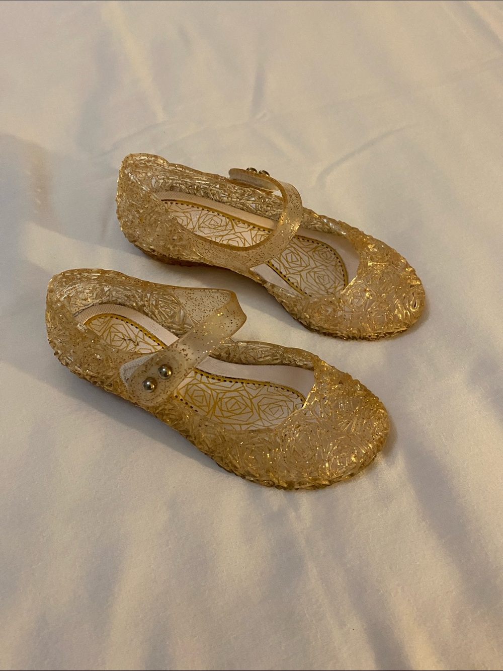 Girls' Sparkle Jelly Mary Jane Shoes - Gold